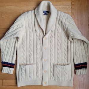Ralph Lauren Cream Cable Knit Cardigan